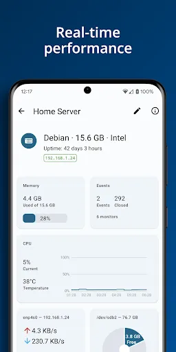 Monitee - Home server monitor سکرین شاٹس