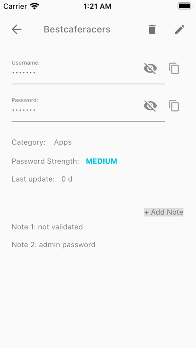 Tangkapan skrin MyPasswords Password Manager