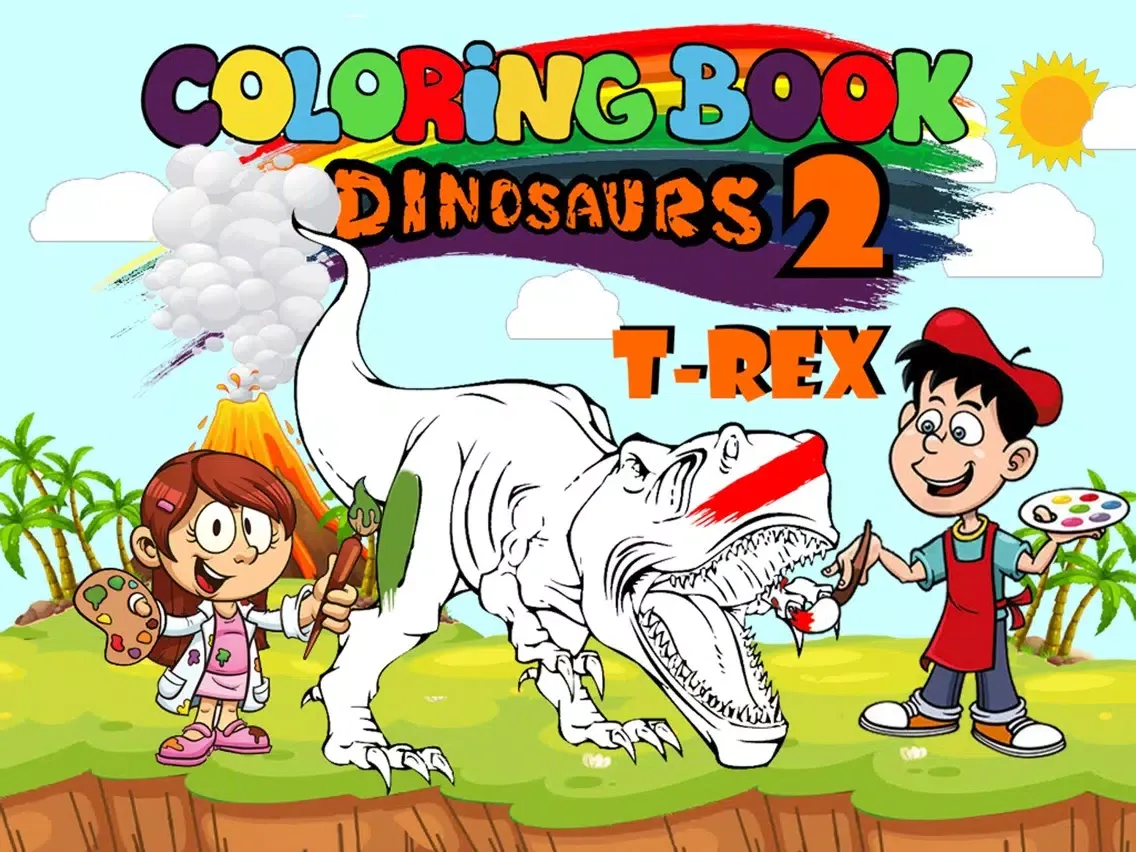 Dinosaurs T Rex Coloring Book Game For Kids iPad 应用截图