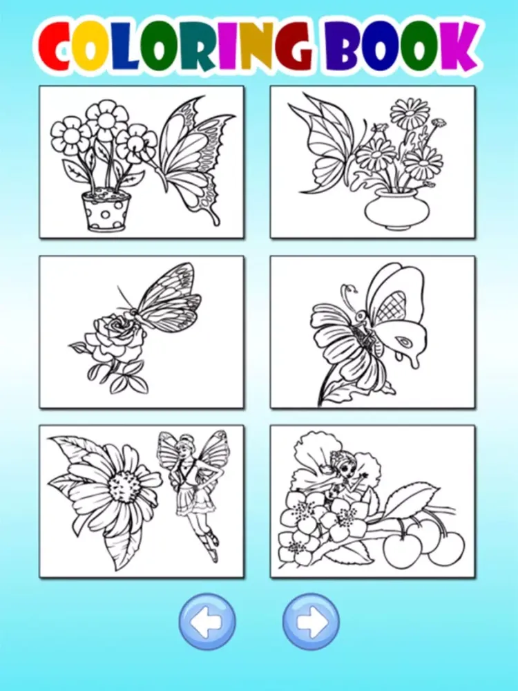 تصاویر Butterfly Flower For Coloring Book Games iPad 