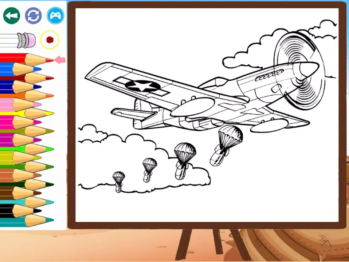 Airplanes Jet Helicopter Coloring Book For Kids iPad  Screenshots