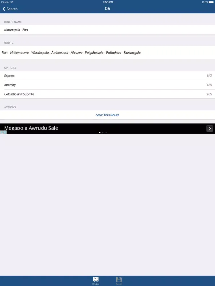 Zrzuty ekranu Lanka Bus Route iPad 