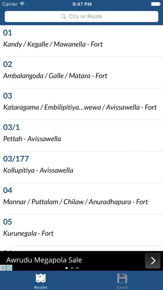 Zrzuty ekranu Lanka Bus Route