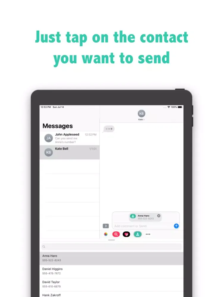 Tangkapan skrin Share Contact Plus iPad 
