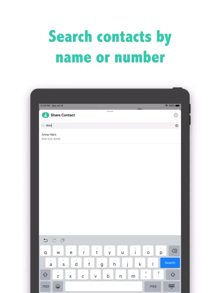 Tangkapan skrin Share Contact Plus iPad 