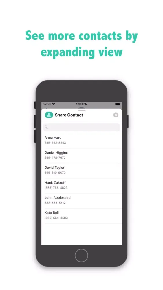 Tangkapan skrin Share Contact Plus