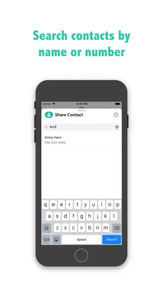 Tangkapan skrin Share Contact Plus