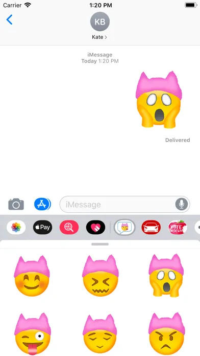 Krista Suh’s Pink Hat Emojis Screenshots