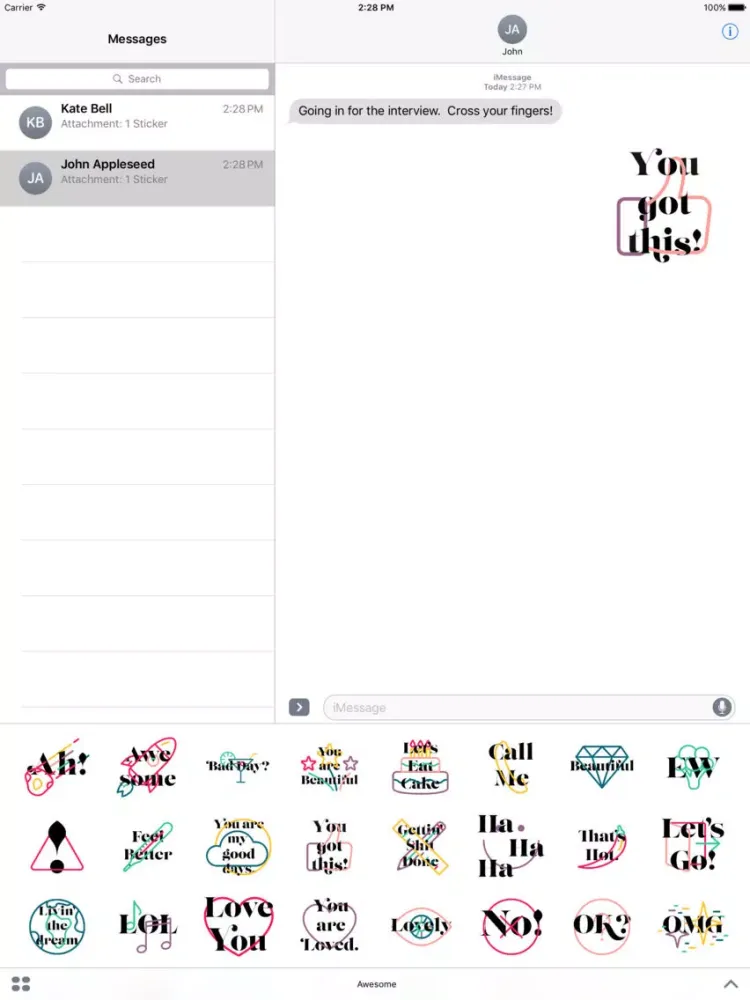 Awesome iMessage Stickers iPad  स्क्रीनशॉट