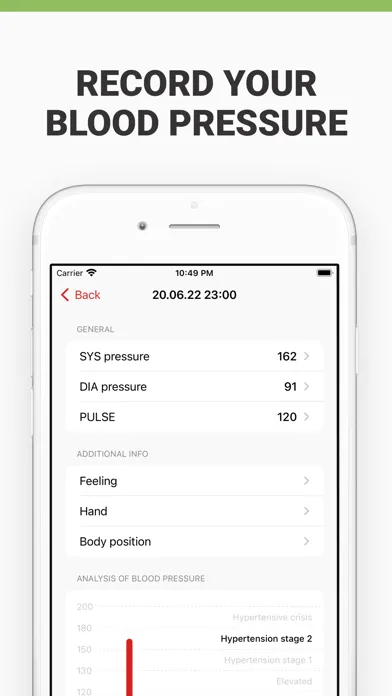ภาพหน้าจอของ Blood Pressure Monitor: Health
