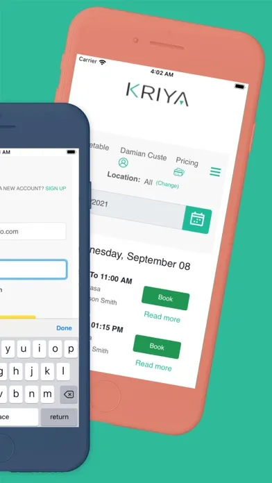 Tangkapan layar KRIYA Booking App
