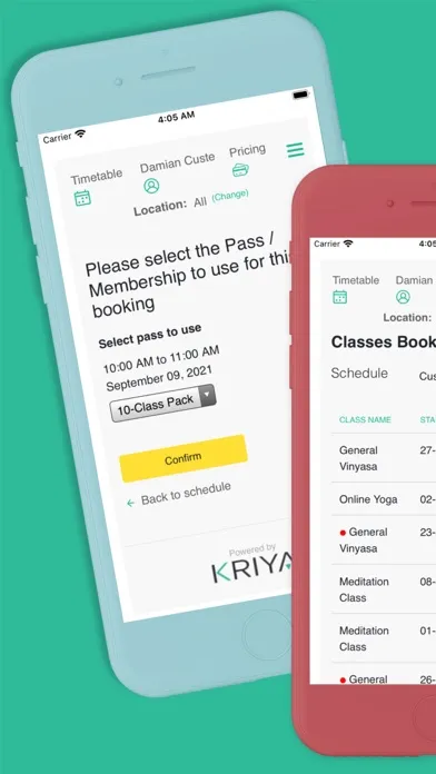 Tangkapan layar KRIYA Booking App