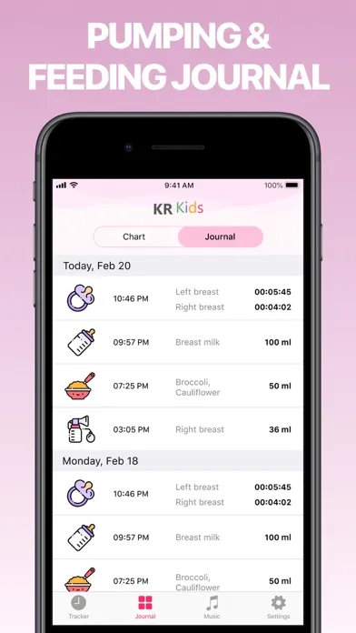 Screenshot di KR Kids: Baby feeding tracker