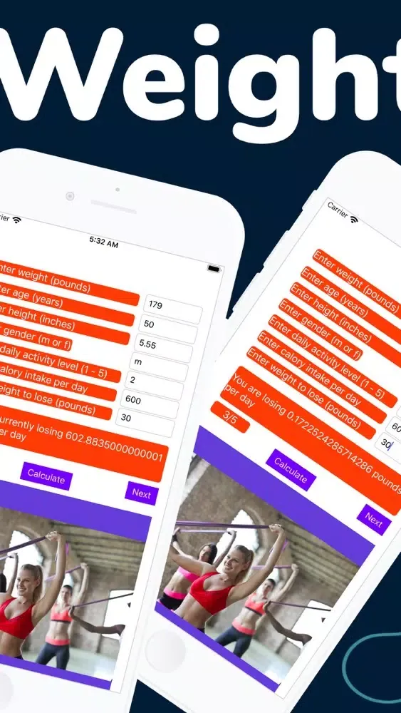 Fast Weight Loss Calculator Screenshots