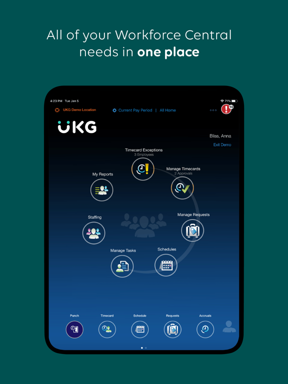 UKG Workforce Central Tablet iPad  Screenshots