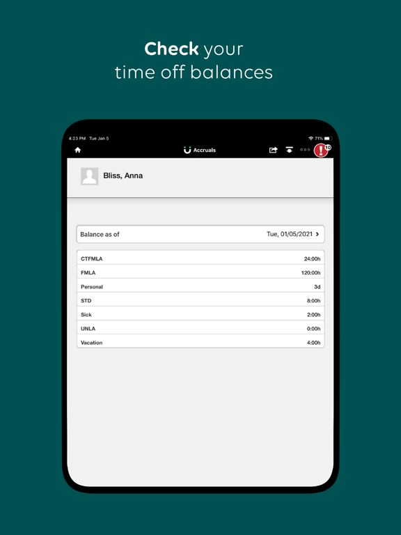 UKG Workforce Central Tablet iPad  Screenshots