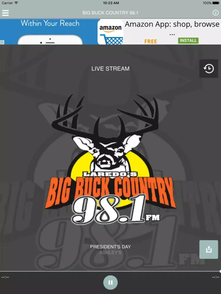 ภาพหน้าจอของ Big Buck Country 98.1 iPad 