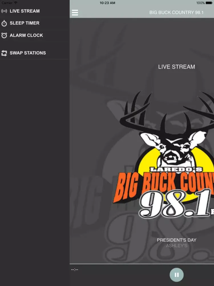 ภาพหน้าจอของ Big Buck Country 98.1 iPad 