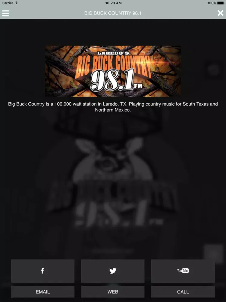 ภาพหน้าจอของ Big Buck Country 98.1 iPad 
