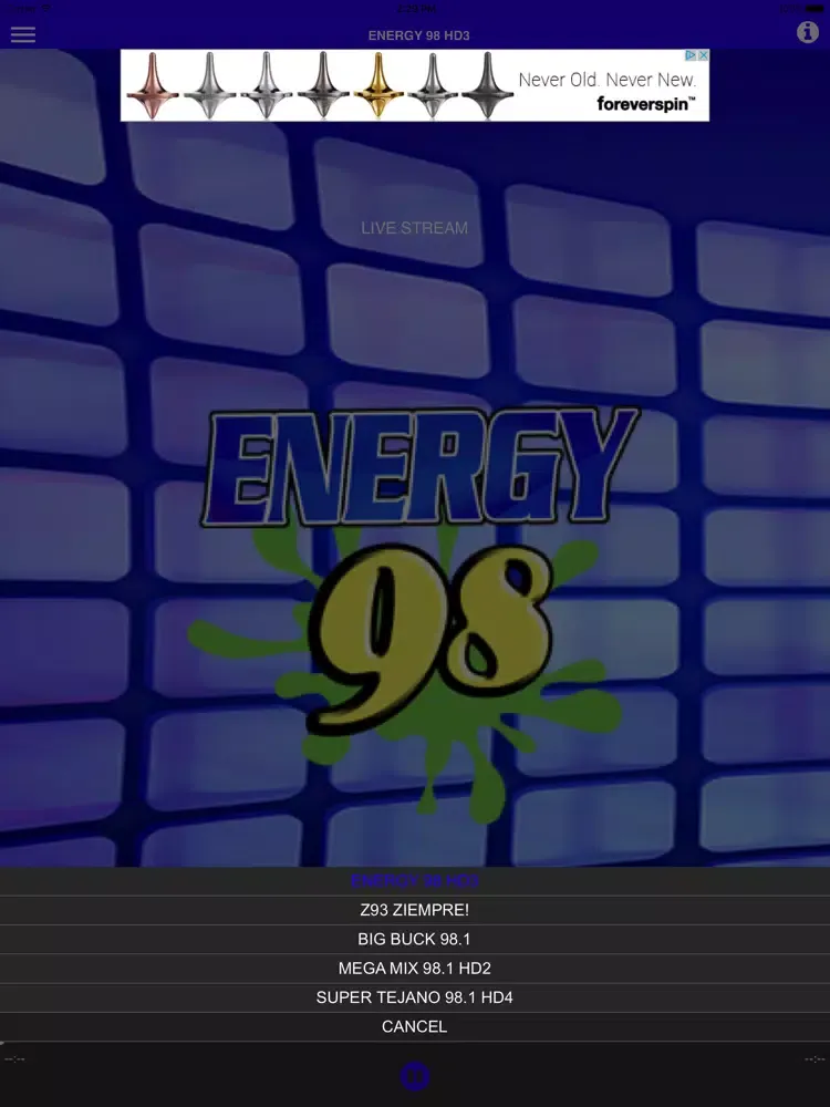 Скриншоты Energy 98 HD3 iPad 