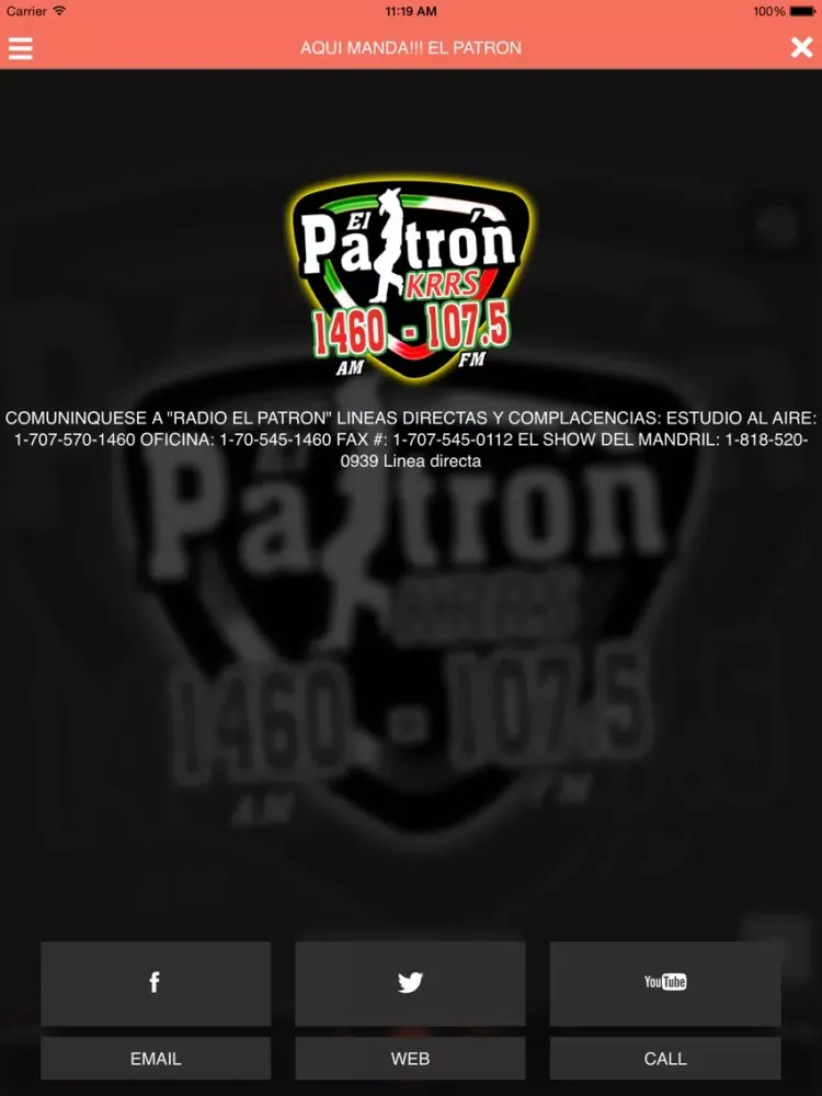El Patron Radio iPad  スクリーンショット