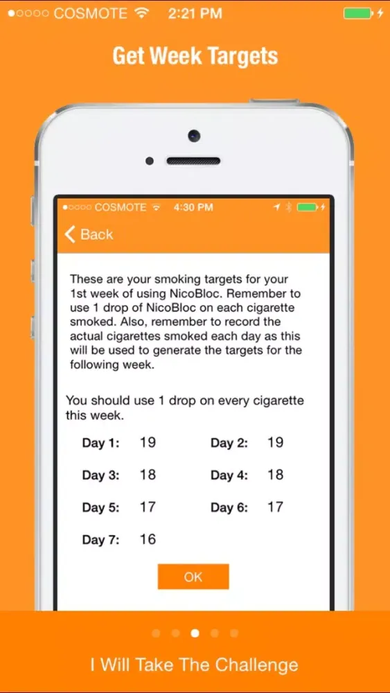 Capturas de tela do The NicoBloc Challenge - Quit Smoking