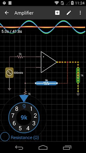 Tangkapan layar iCircuit Electronics Simulator
