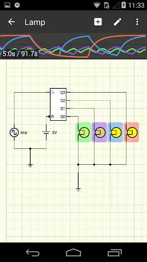 Tangkapan layar iCircuit Electronics Simulator