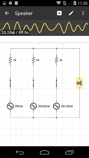 Tangkapan layar iCircuit Electronics Simulator