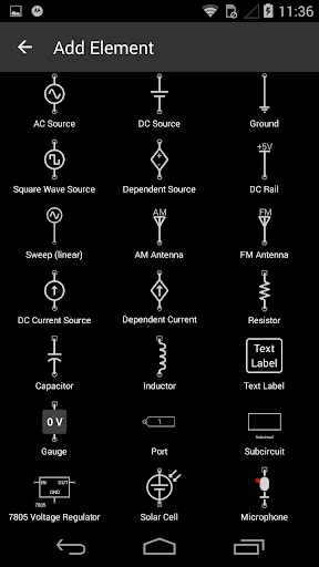 Tangkapan layar iCircuit Electronics Simulator