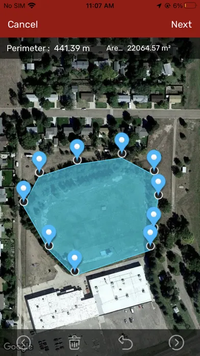 GPS Area Measurements Screenshots