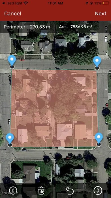 GPS Area Measurements Screenshots