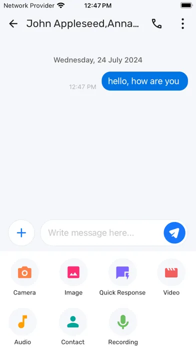 ภาพหน้าจอของ Text messaging