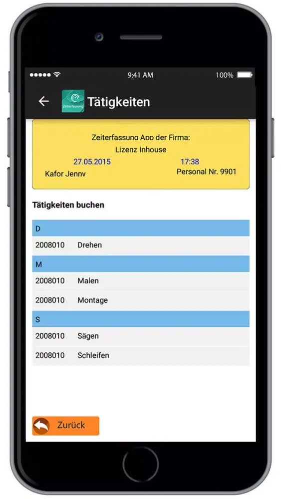 Captures d'écran de Krutec Zeiterfassung