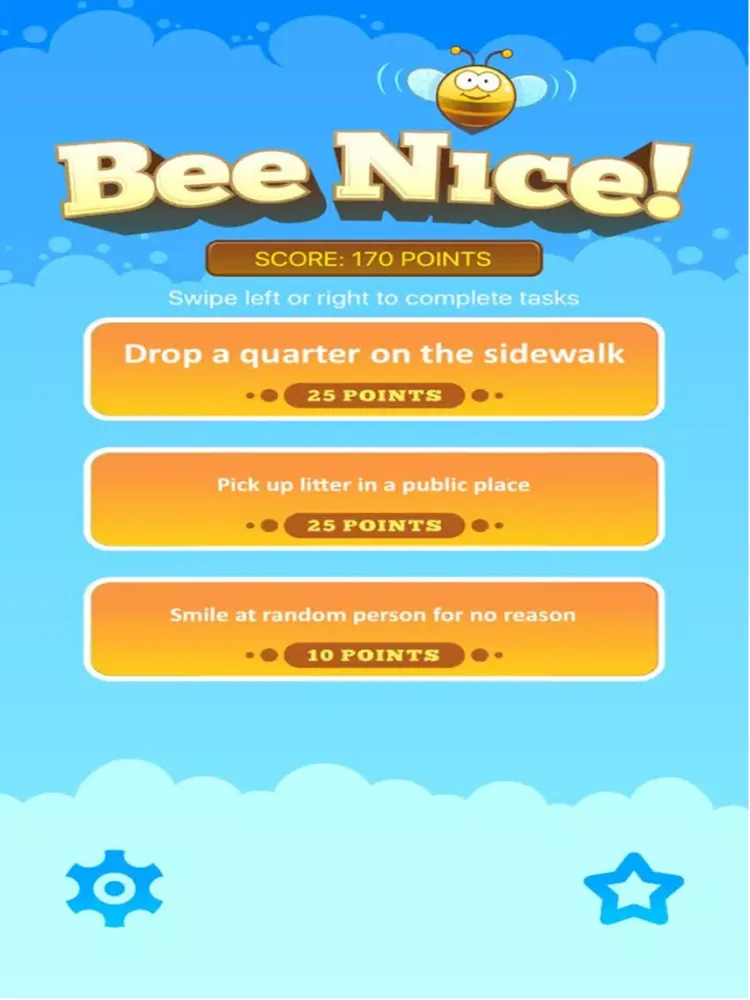 Bee Nice: Daily Challenges to Improve Yourself and the People Around You. The Random Acts of Kindness Game iPad 应用截图