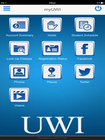 ภาพหน้าจอของ myUWI iPad 