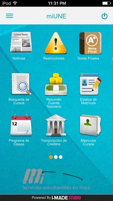 Screenshot di miUNE Mobile