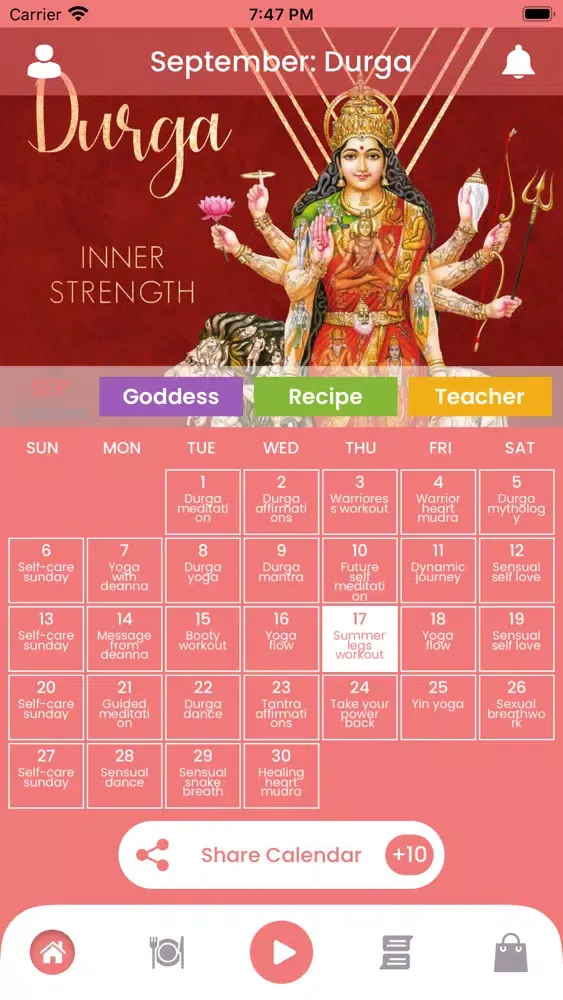Goddess App - Krystal Aranyani Screenshots