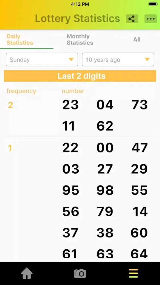 Simulated lottery Screenshots
