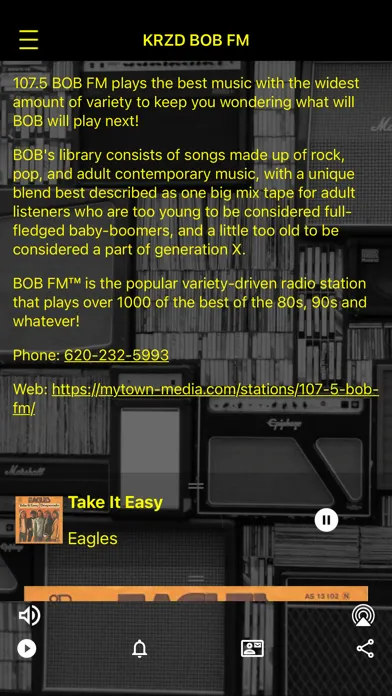 107.5 BOB FM KRZD سکرین شاٹس