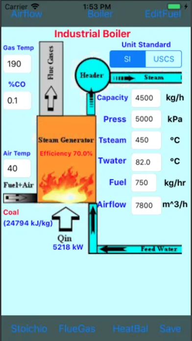 Captures d'écran de Boiler Efficiency