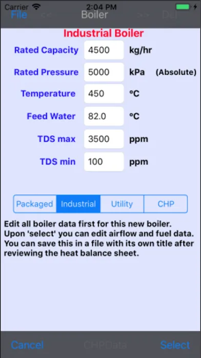 Captures d'écran de Boiler Efficiency
