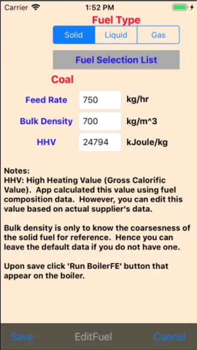 Captures d'écran de Boiler Efficiency