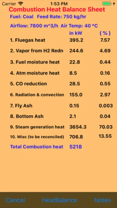 Captures d'écran de Boiler Efficiency