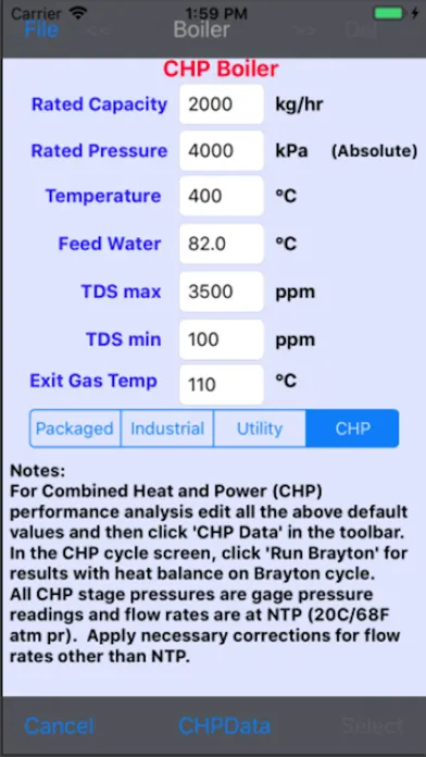 Captures d'écran de Boiler Efficiency