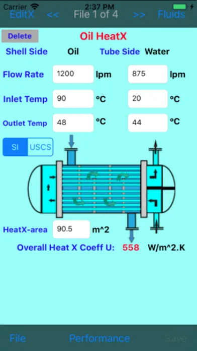 Screenshot di Heat Exchanger Performance