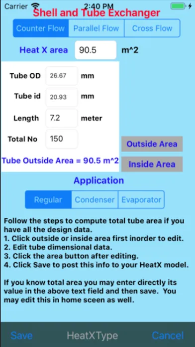 Screenshot di Heat Exchanger Performance