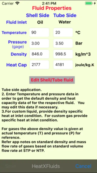 Screenshot di Heat Exchanger Performance