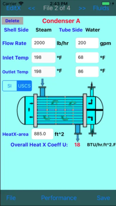 Screenshot di Heat Exchanger Performance