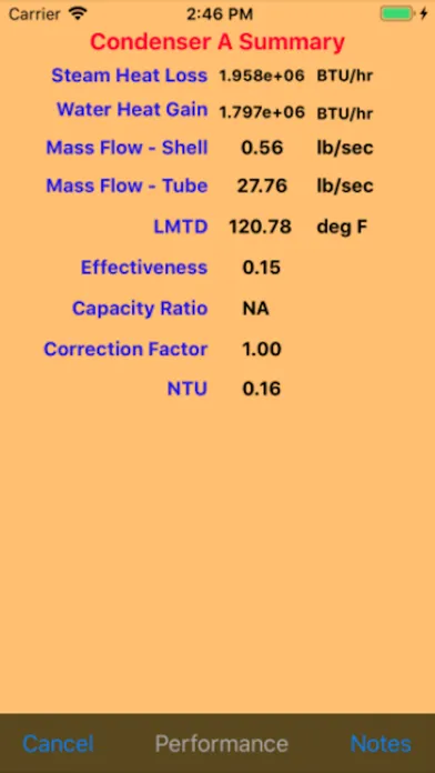 Screenshot di Heat Exchanger Performance